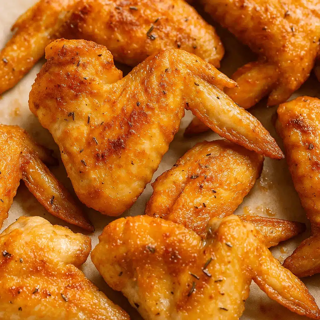 Perfectly roasted whole chicken wings with a crispy skin and savory herb seasoning. Crispy whole chicken wings roasted to golden brown with seasoning
