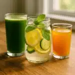 Homemade hooper detox drinks with fresh, healthy ingredients