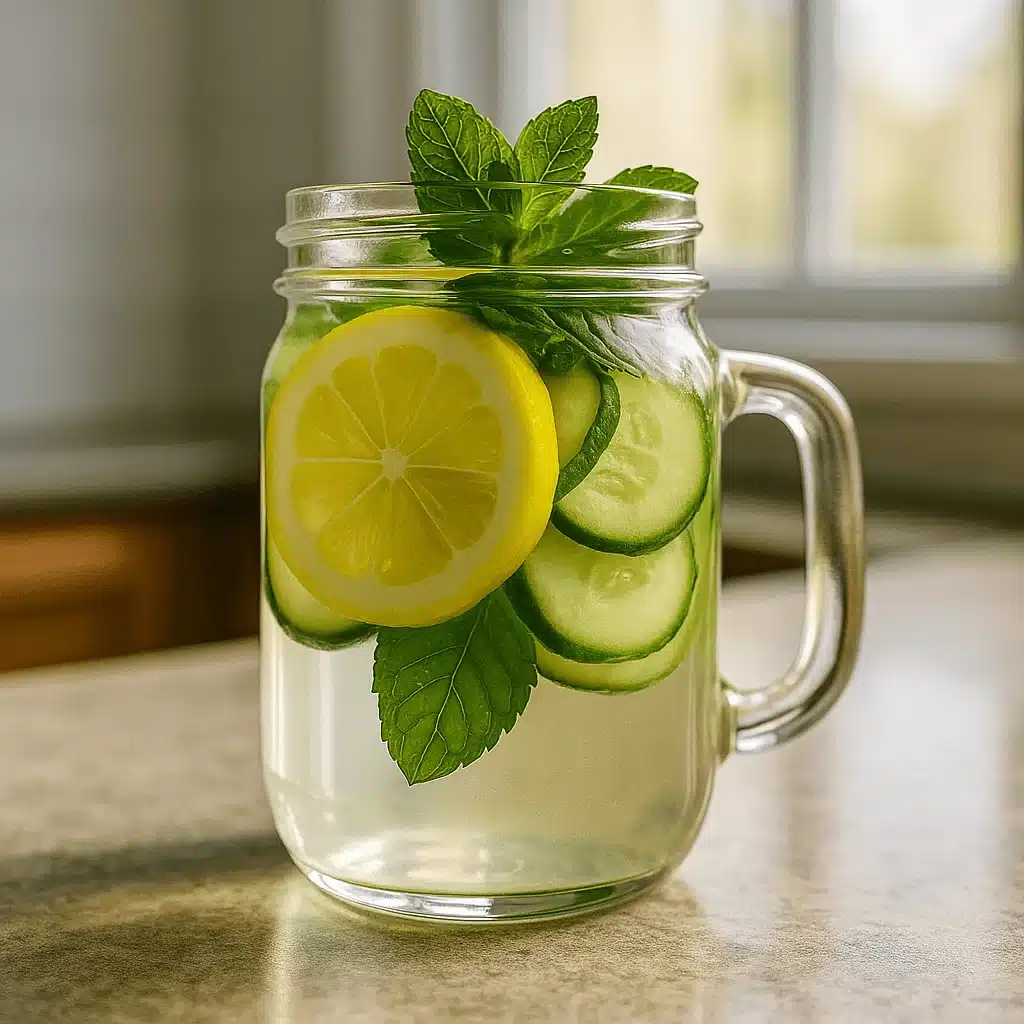 A simple hooper detox water to start your cleanse naturally Refreshing hooper detox infused water with lemon, cucumber, and mint