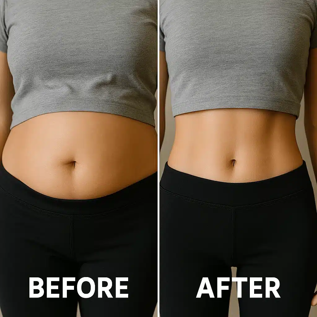 Before and after results from drinking Japanese Mounjaro tea