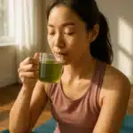 Drinking Japanese Mounjaro tea as part of a healthy routine