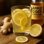 natural zepbound recipe drink with lemon, ginger, and ACV