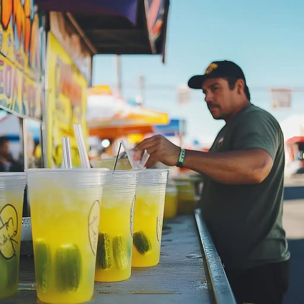 State fair vendor selling pickle lemonade