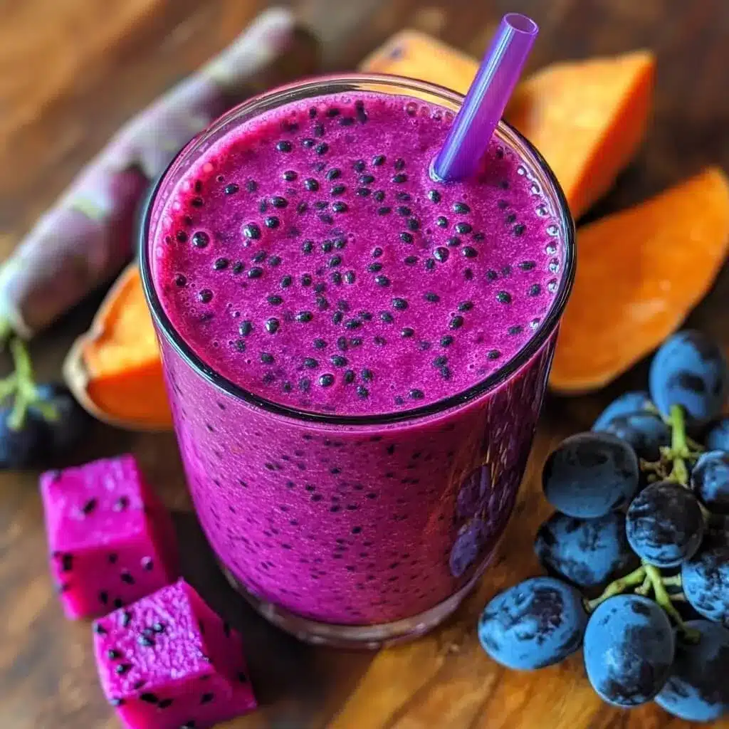 The purple peel exploit recipe—your new favorite fat-burning smoothie purple peel exploit recipe smoothie in glass with fresh ingredients