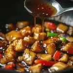 teriyaki chicken and broccoli stir fry sauce drizzle