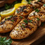 Grilled chicken tenderloin calories close-up
