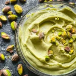 pistachio ice cream recipe served in a bowl