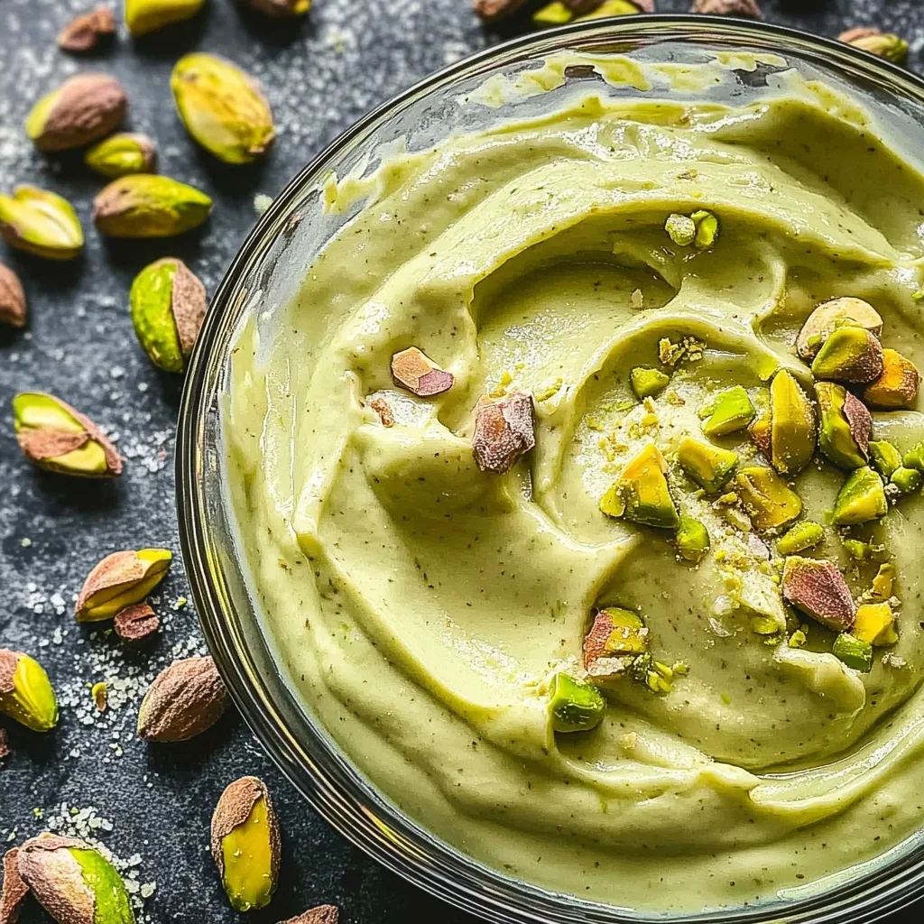 pistachio ice cream recipe served in a bowl
