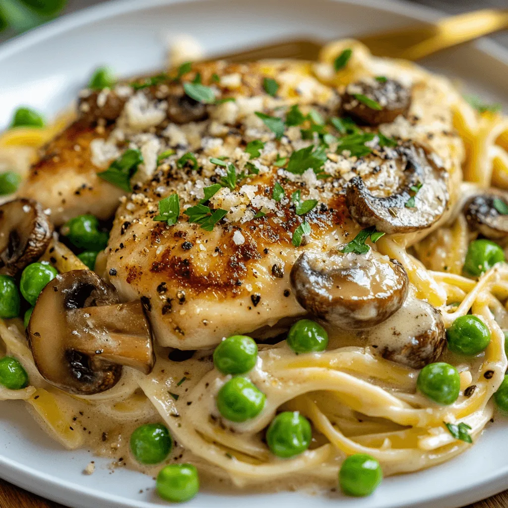 chicken-carbonara-variations.jpg Chicken carbonara with peas and mushrooms